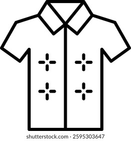Hawaiian Shirt Line Vector Icon Design