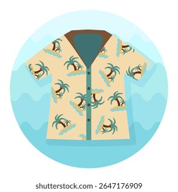 Hawaiian Shirt with palm tree vector icon. Beach. Summer. Summertime. Holiday. Vacation, eps 10