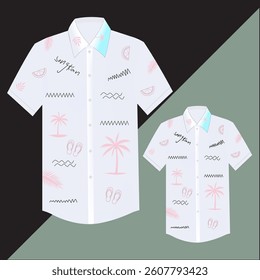Hawaiian shirt vector illustration for Summer 