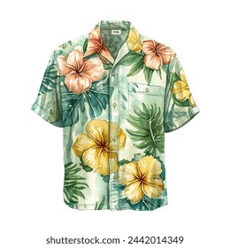 hawaiian shirt vector illustration in watercolour style