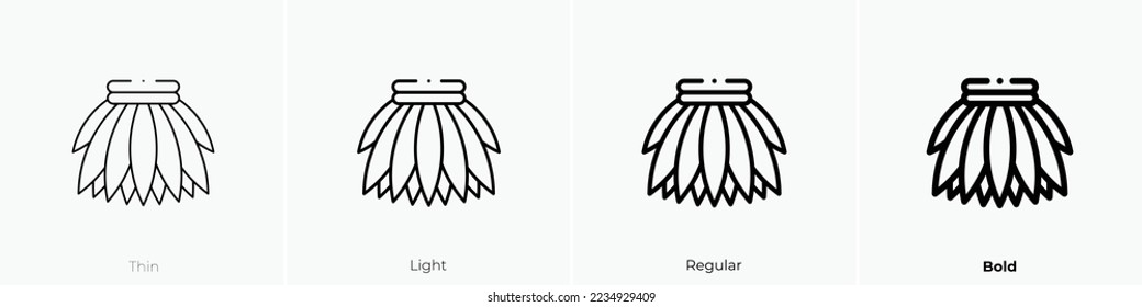 hawaiian skirt icon. Thin, Light Regular And Bold style design isolated on white background