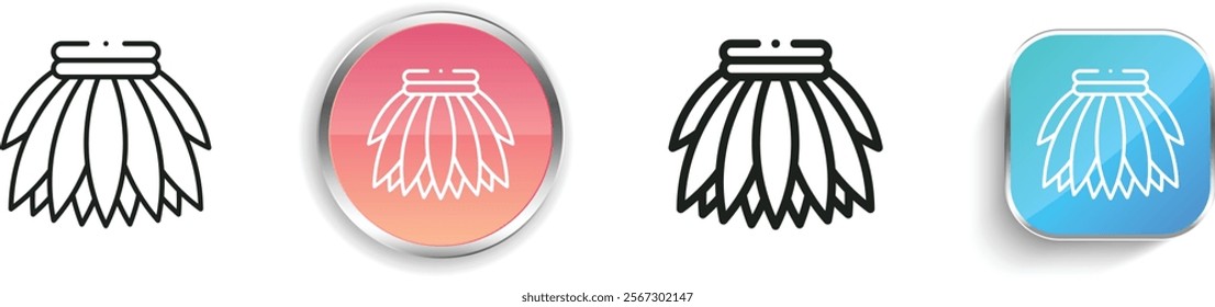 hawaiian skirt icon. Thin Linear, Regular and Button Style Design Isolated On White Background