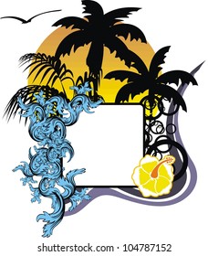 hawaiian sticker copyspace in vector format