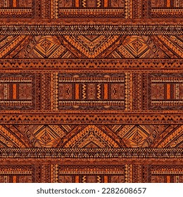 Hawaiian style tapa tribal fabric seamless pattern. Abstract traditional folk old ancient antique tribal ethnic graphic line. Ornate elegant luxury vintage retro modern minimal for texture textile.