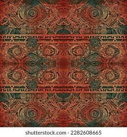 Hawaiian style tapa tribal fabric seamless pattern. Abstract traditional folk old ancient antique tribal ethnic graphic line. Ornate elegant luxury vintage retro modern minimal for texture textile.