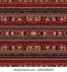 Hawaiian style tapa tribal fabric seamless pattern. Abstract traditional folk old ancient antique tribal ethnic graphic line. Ornate elegant luxury vintage retro modern minimal for texture textile.