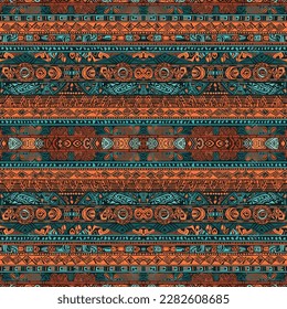 Hawaiian style tapa tribal fabric seamless pattern. Abstract traditional folk old ancient antique tribal ethnic graphic line. Ornate elegant luxury vintage retro modern minimal for texture textile.