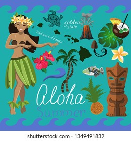 Hawaiian summer item set