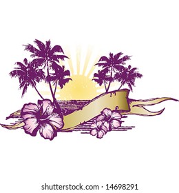 hawaiian sunset emblem