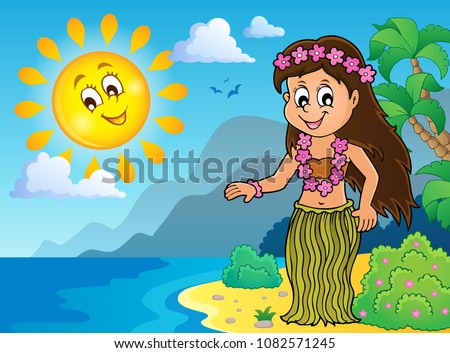 Hawaiian theme dancer image 3 - eps10 vector illustration.