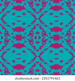 Hawaiian tribal elements and hibiscus fabric patchwork abstract vintage vector seamless pattern  Poster, card, textile, wallpaper template. Gold, pink, black and white colors.