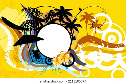 hawaiian tropical copyspace background illustration in vector format