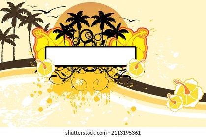 hawaiian tropical copyspace background illustration in vector format