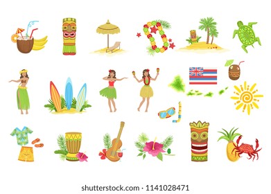 Hawaiian Vacation Set Of Classic Symbols