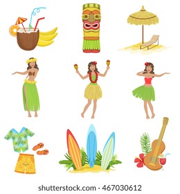 Hawaiian Vacation Set Of Classic Symbols