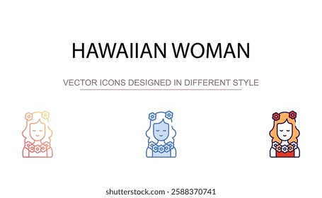 Hawaiian Woman icon design with white background stock illustration