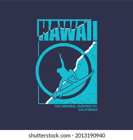 Hawaii,California typography, tee shirt graphics, vectors