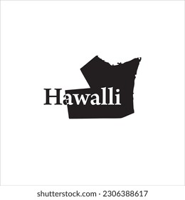 Hawalli Kuwait map and black lettering design on white background
