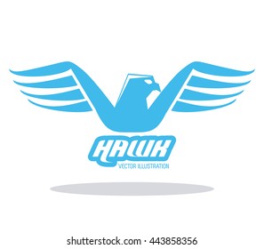 Hawk animal icon. Bird design. Vector graphic