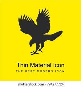 Hawk bird animal shape bright yellow material minimal icon or logo design