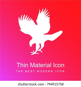 Hawk bird animal shape red and pink gradient material white icon minimal design