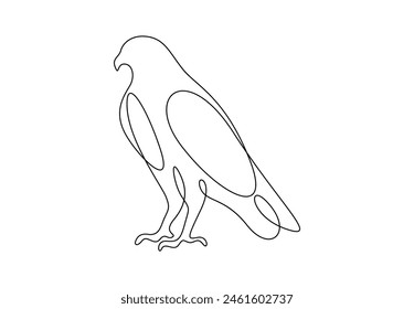 Hawk bird continuous one line drawing vector illustration