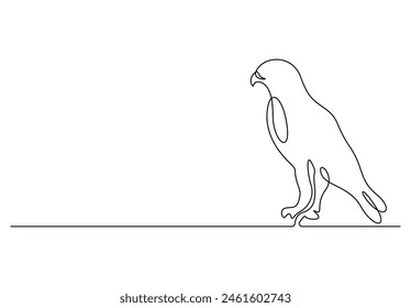 Hawk bird continuous one line drawing vector illustration