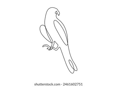 Hawk bird continuous one line drawing vector illustration