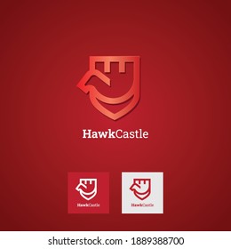 Diseño del logotipo del Escudo del Castillo de Hawk