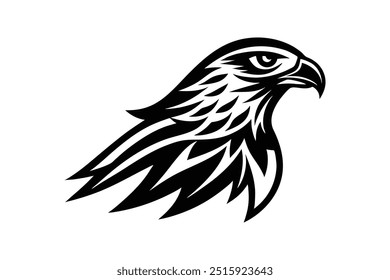 Logotipo creativo de Hawk, silueta, símbolo, ilustración Diseño único con fondo blanco