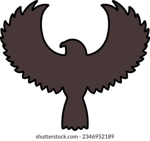 Hawk eagle falcon flying bird Outline