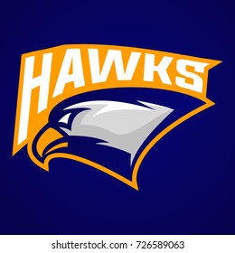 Hawk Eagle head mascot logo