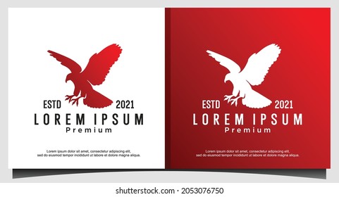 hawk eagle logo design vector