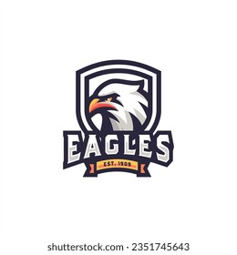 hawk eagle raven mascot logo design vector