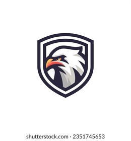 hawk eagle raven mascot logo design vector