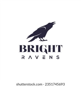 hawk eagle raven mascot logo design vector