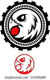 hawk eagle sports logo mascot vector print shirt cartoon mechanic