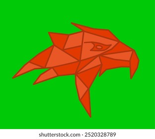 Hawk. Eagle Vector. Eagle geometric design. Eagle green background.