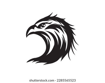 hawk face icon, eagle head logo vector isolated