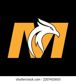  Hawk Face Initial M Vector Logo