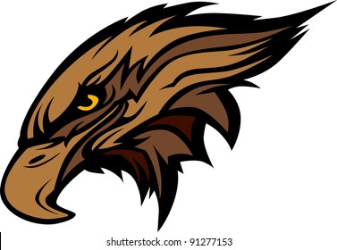 Hawk or Falcon Head Vector Graphic Mascot Image