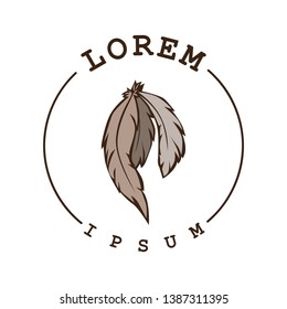 Hawk feathers, vector logo template
