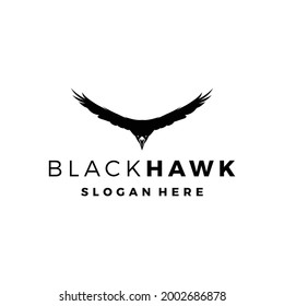 Hawk Fly Silhouette Logo Design Vector