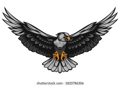 HAWK FLYING ATTACK VECTOR ILLUSTRATION FULL BODY