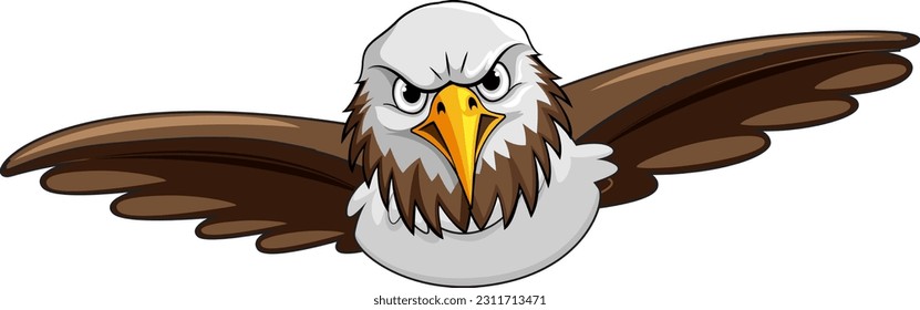 Hawk Flying Cartoon Character illustration