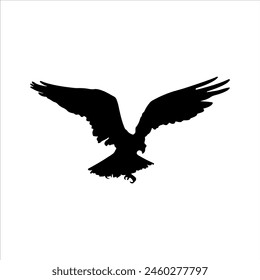 Hawk flying silhouette isolated on white background. Hawk icon vector illustration design.