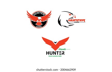 Hawk hunter logo design idea