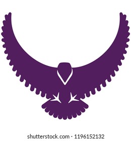 Hawk or hunting bird with wings spread.