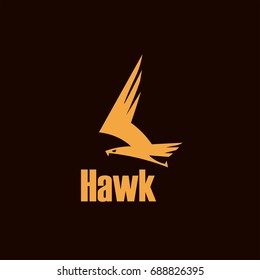 Hawk icon. Symbol of eagle hawk predator for sport team mascot, company badge, guard service, hunting club label