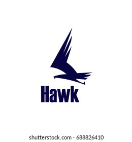 Hawk icon. Symbol of eagle hawk predator for sport team mascot, company badge, guard service, hunting club label